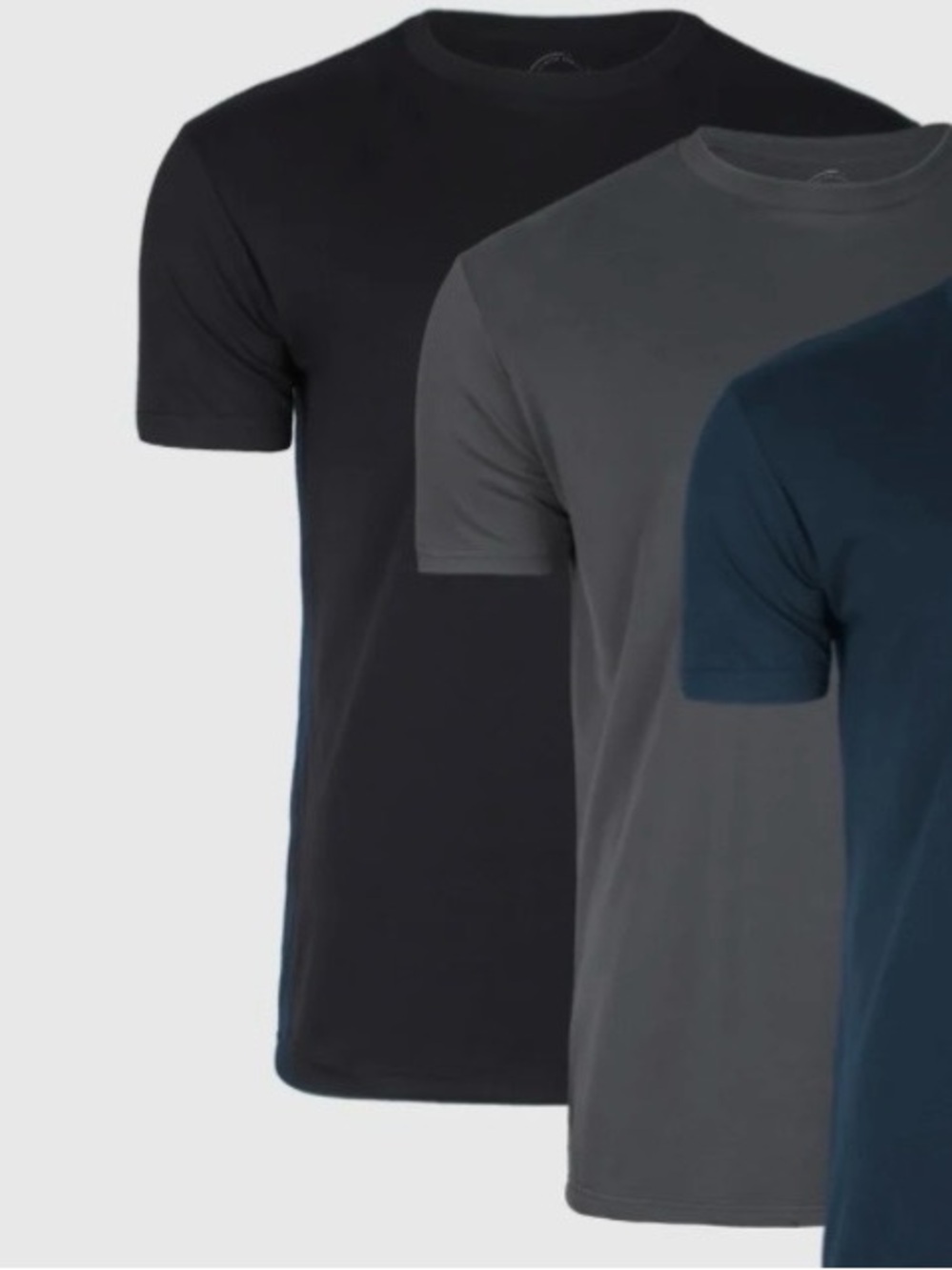 2 True Classic Crew Neck Men's T-Shirts, Charcoal, Black